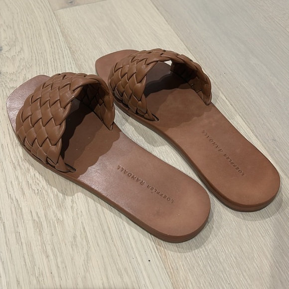 Loeffler Randall Lorainne cognac nappa leather woven slide sandals - Picture 2 of 4